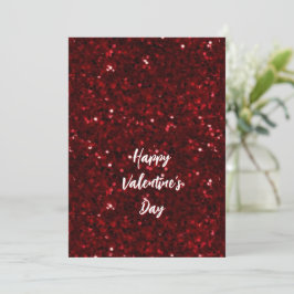 Luxury Red Glitter Happy Valentine's Day Special  Julkort