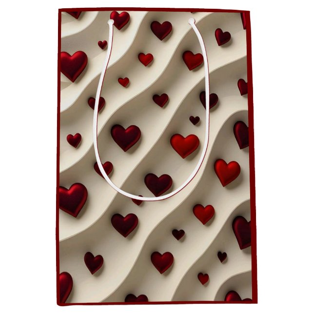 Luxury Red Hearts Valentine’s Day Gift Bag (Framsidan)