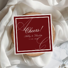 Luxury Red Old Money Wedding Napkins Pappersservett