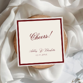 Luxury Red Old Money Wedding Napkins Pappersservett