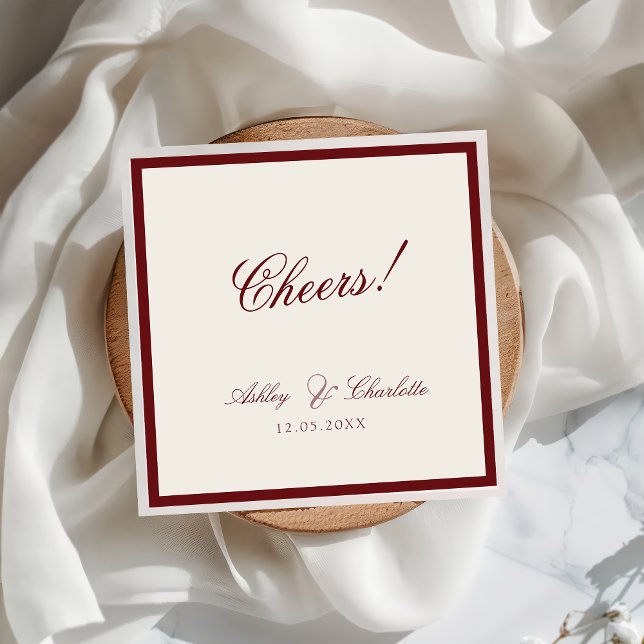 Luxury Red Old Money Wedding Napkins Pappersservett (Skapare uppladdad)