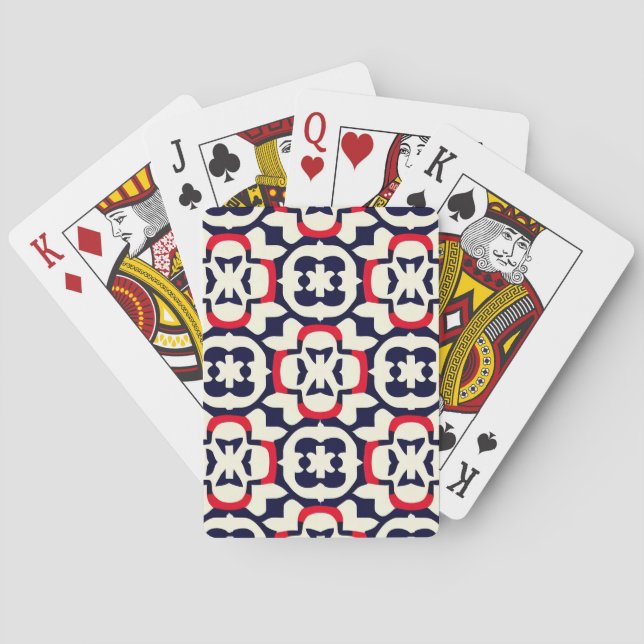 Luxury Red White och Blue Casinokort (Baksidan)