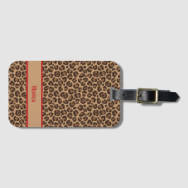 Luxury Red with Leopard Print  Bagagebricka