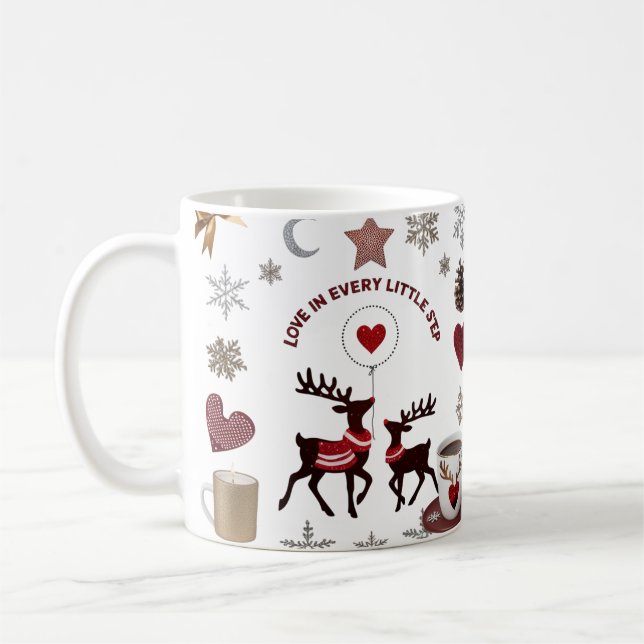 Luxury Reindeer Mommy & Baby "Love in Every Little Kaffemugg (Vänster)
