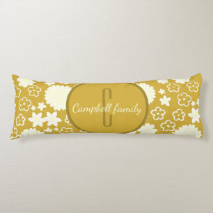 LUXURY RIK GULD CREAM ROYAL BLUE FLOWER MONOGRAM KROPPSKUDDE
