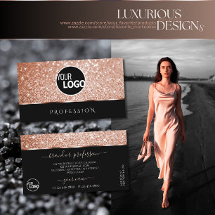 Luxury Ro Glitter Gnistra Stars Black Logotyp Visitkort