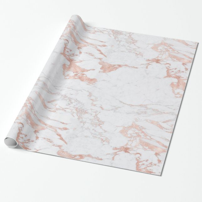 Luxury Ro Gold Foil Marble Presentpapper (Utrullad)