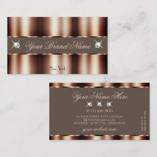 Luxury Ro Guld Brown Gnistra Diamonds Glamous Visitkort
