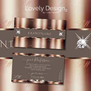 Luxury Ro Guld Brown Gnistra Diamonds Initialer Visitkort