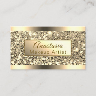 Luxury Ro Guld Chunky Glitter Makeup Artist Visitkort