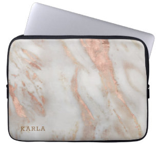 Luxury ro-guld faux marble struktur laptop fodral