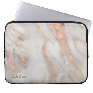 Luxury ro-guld faux marble struktur laptop fodral