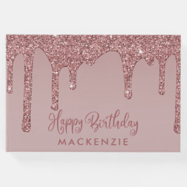 Luxury Ro Guld Glitter Drives Birthday Gästböcker