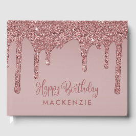 Luxury Ro Guld Glitter Drives Birthday Gästböcker