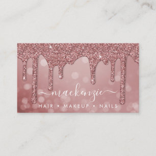 Luxury Ro Guld Gnistra Glitter Drips Bokeh Visitkort