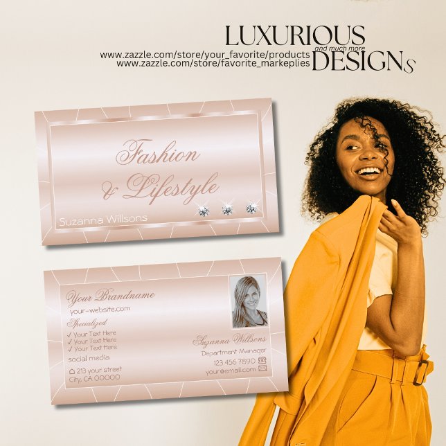 Luxury Ro Guld med diamanter och fotoexquisite Visitkort (Skapare uppladdad)