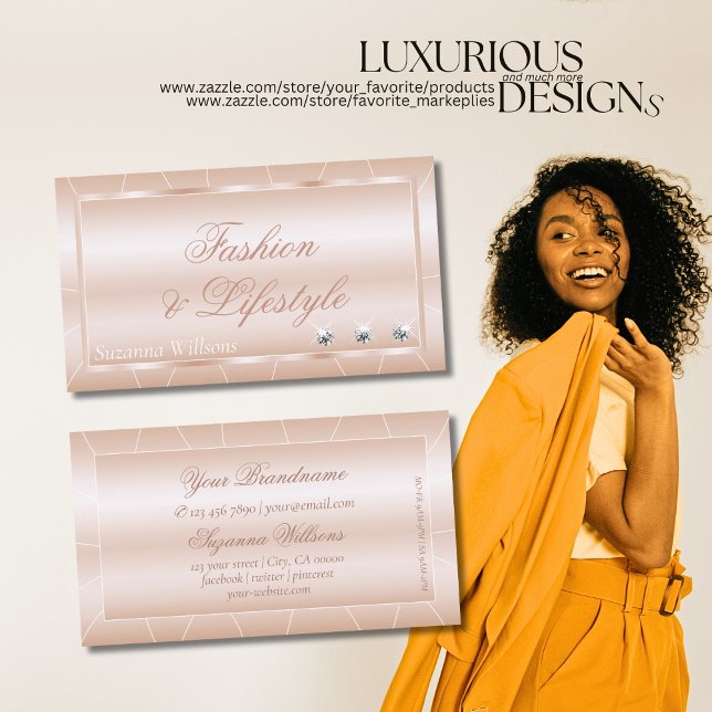 Luxury Ro Guld med Ram och Diamonds Exquisite Visitkort (Skapare uppladdad)