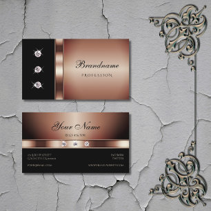 Luxury Ro Guld och Black med Shimmery Diamonds Visitkort