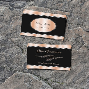 Luxury Ro Guld och Silver Effect on Black Visitkort