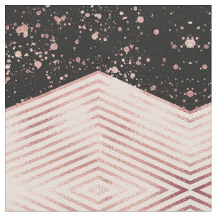 Luxury Ro Guld Rosa Black Chevron Paint Splatter Tyg