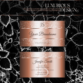 Luxury Ro Guld Sparkly Glitter och Initialer Visitkort