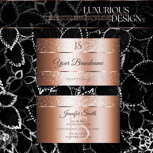 Luxury Ro Guld Sparkly Glitter och Initialer Visitkort