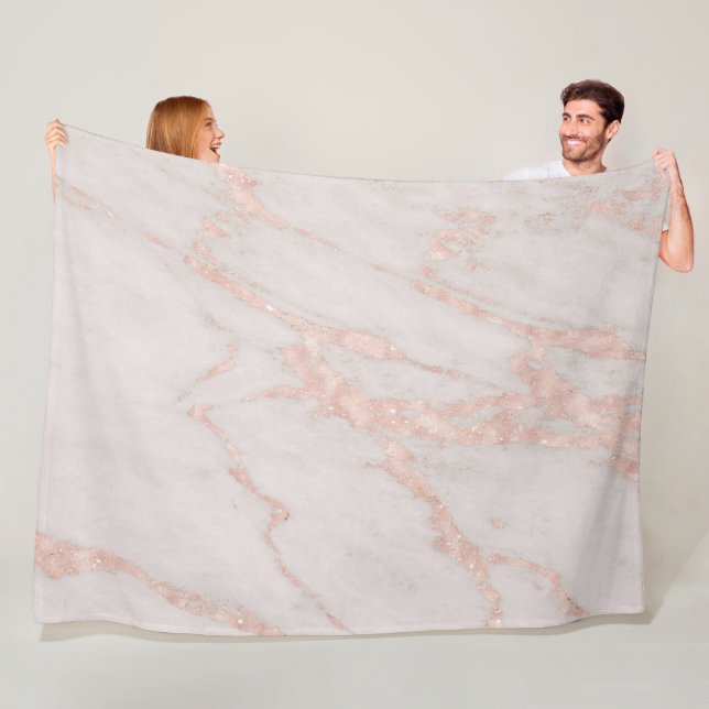 Luxury Ro Rosa  Glitter Marble Fleecefilt (På plats)