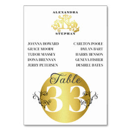 Luxury Romantic Flourish Calligraphy Bröllop Guld Bordsnummer