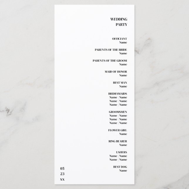 Luxury Romantic Flourish Calligraphy Bröllop Guld Program (Baksida)