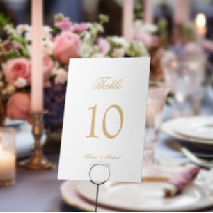 Luxury Romantic Guld Script Calligraphy Bröllop Bordsnummer
