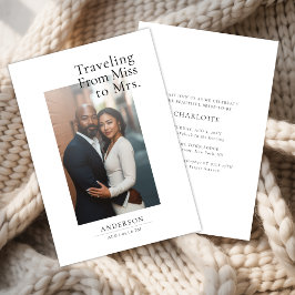 Luxury Romantic Photo Miss to Mrs Möhippa Inbjudningar