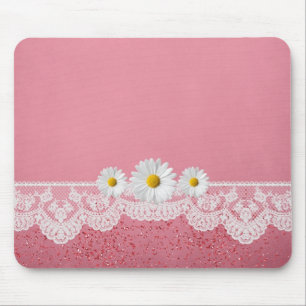 Luxury Romantic Rosa Snöre Mousepad Musmatta