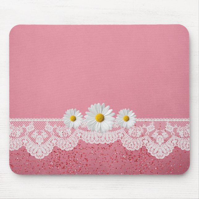 Luxury Romantic Rosa Snöre Mousepad Musmatta (Framsidan)