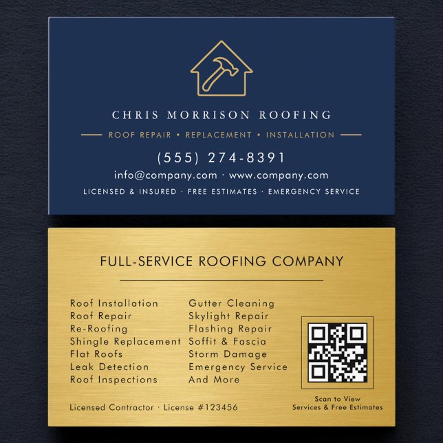 Luxury Roofing Roofer Company QR Code Visitkort (Skapare uppladdad)