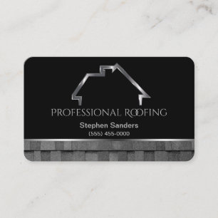 Luxury Roofing Shingles Construction Silver Black Visitkort