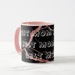 Luxury Rosa Black Marble Customize Mugg