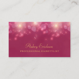 Luxury Rosa Bokeh Twinkle Professionell Hairstylis Visitkort