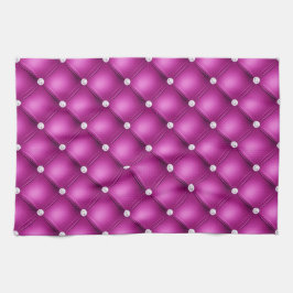 Luxury Rosa Diamond Tufted Mönster Kökshandduk