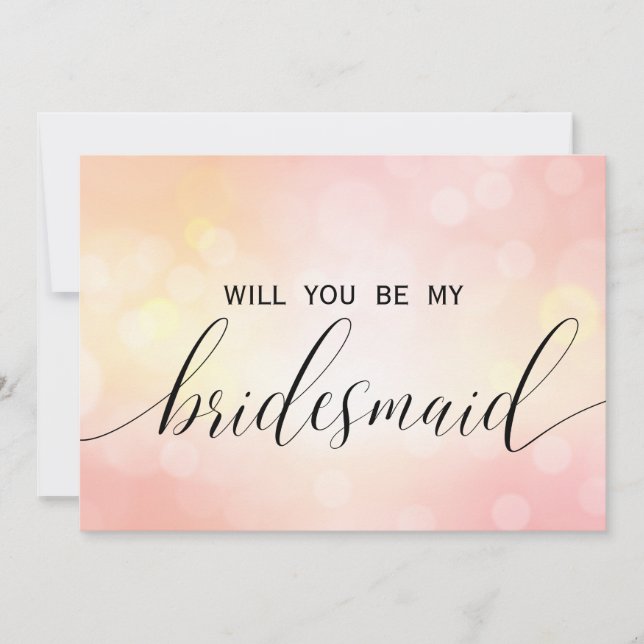 Luxury Rosa Glitter kommer att bli min bridesmaid Inbjudningar (Framsida)