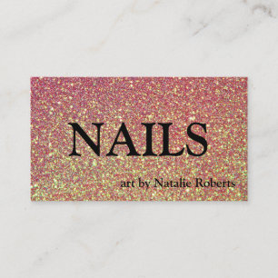 Luxury Rosa Guld Glittery Nagel Polen Visitkort