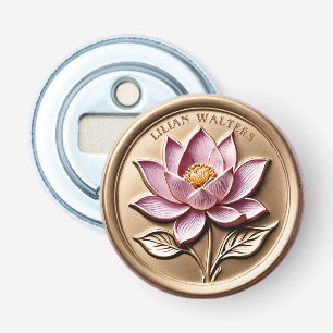 Luxury Rosa Lotus Guld Flaska Cap-öppnare Flasköppnare