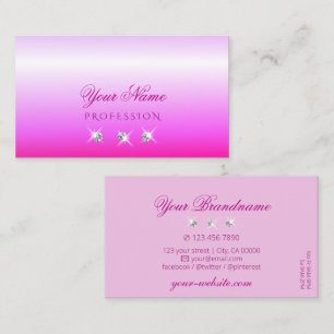 Luxury Rosa Ombre Sparkling Diamonds Snyggt Luxe Visitkort