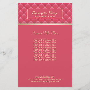 Luxury Rosa Quilted Modern Guld Beauty Salon Spa Flygblad
