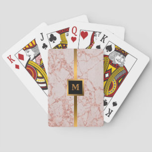 Luxury Rosa ros Glitter Marble Customize Casinokort