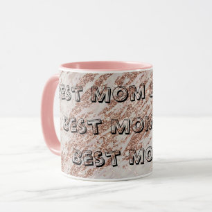 Luxury Rosa ros Glitter Marble Mugg
