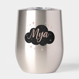 Luxury Rosa ros Guld och Obsidian Crystal Tumbler