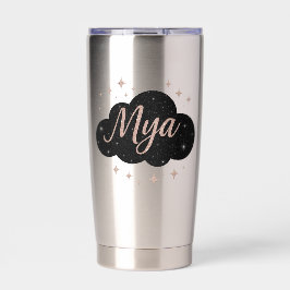 Luxury Rosa ros Guld och Obsidian Crystal Tumbler