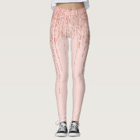 Luxury Rosa ros Guld Sparkly Glitter Fringe