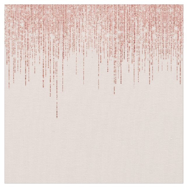 Luxury Rosa ros Guld Sparkly Glitter Fringe Tyg (Närbild)