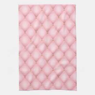 Luxury Rosa Tuftade Diamond Mönster Kökshandduk